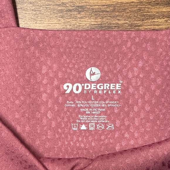 90 Degree By Reflex Maroon Textured Leggings - Picture 2 of 2